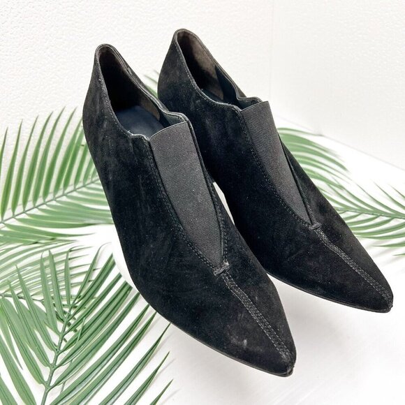 Paul Green Women's Black Suede Paul Stacia Pointed Toe Pump Heels Size 8 - Picture 6 of 13